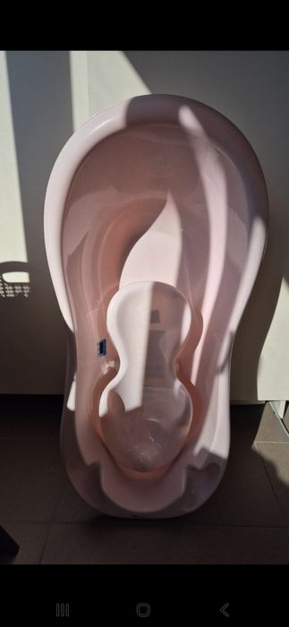 Set cadita de baie Duck roz + suport + Cadou