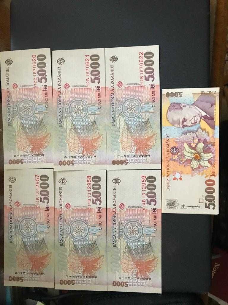 Bancnote 30 lei/buc: 2000 lei, 5000 lei, 500 lei, 10000 lei