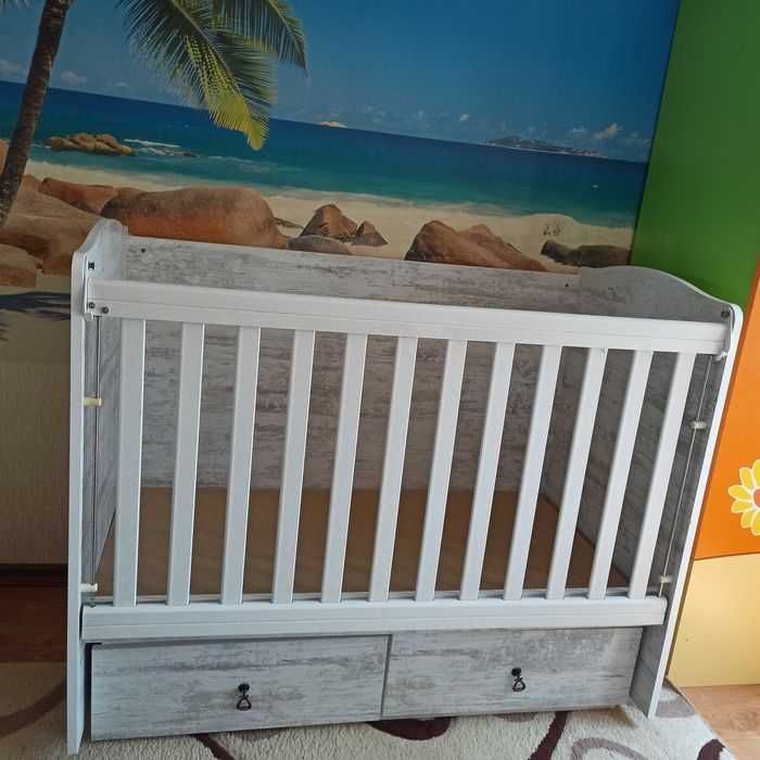 Детско креватче Dizain Baby Тони Антик + Матрак на Латекс Бяла
