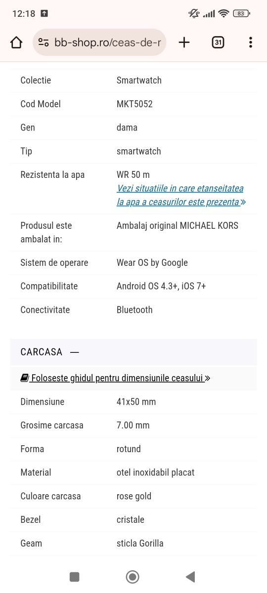 Smartwatch Michael Kors nou