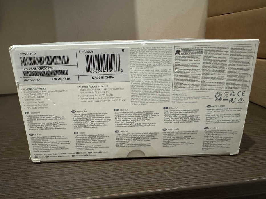 D-Link AC1200 Dual Band Whole Home Mesh Wi‑Fi System COVR-1102