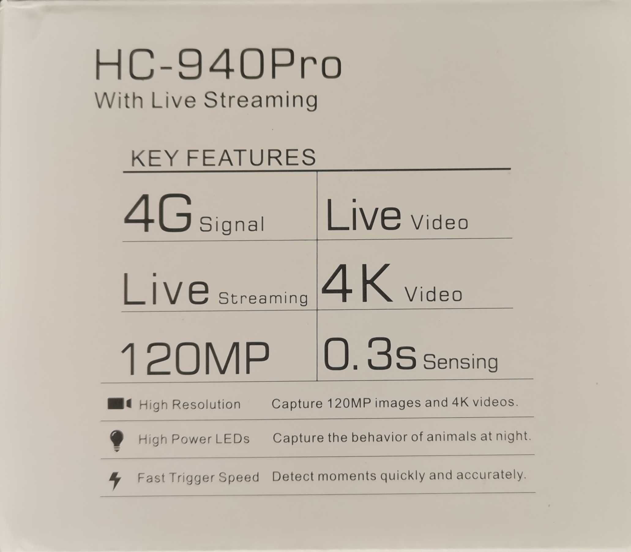 Ловна камера НС-940 Pro-li, 4G работи с приложение, Lithium Battery