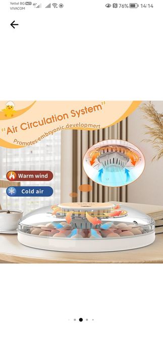 Инкубатор за яйца 30 яйца, Автоматично регулиране на температа