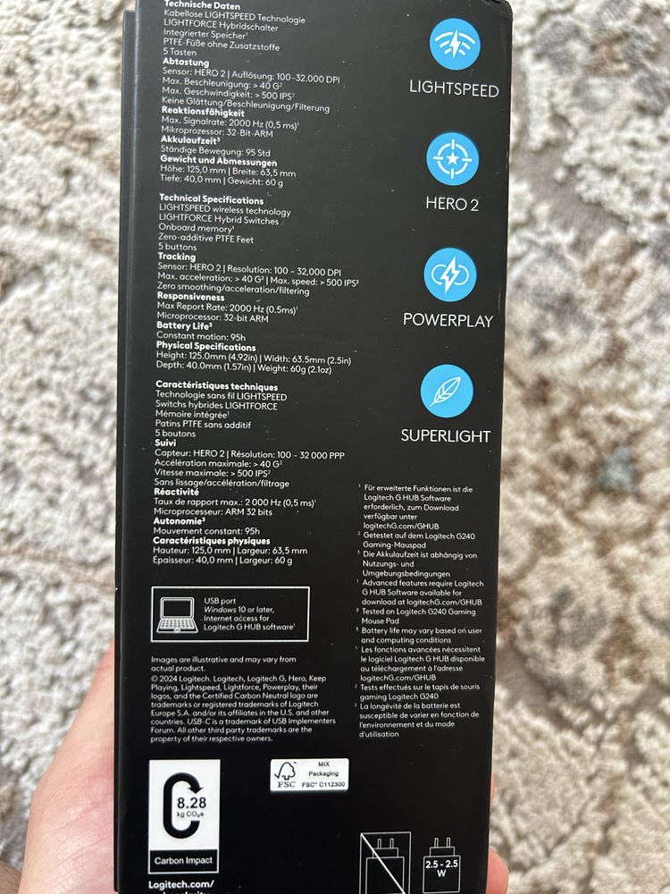 Мышь Logitech G Pro X Superlight 2 белый