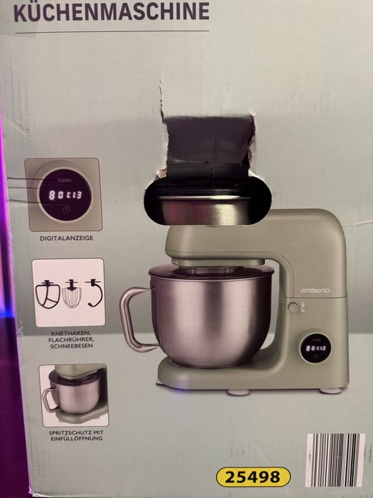 Robot se bucatarie mixare si framantare, 800W, 3 accesorii, 5L, inox