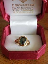 Златен пръстен с турмалин, 14к. 5,48 грама
