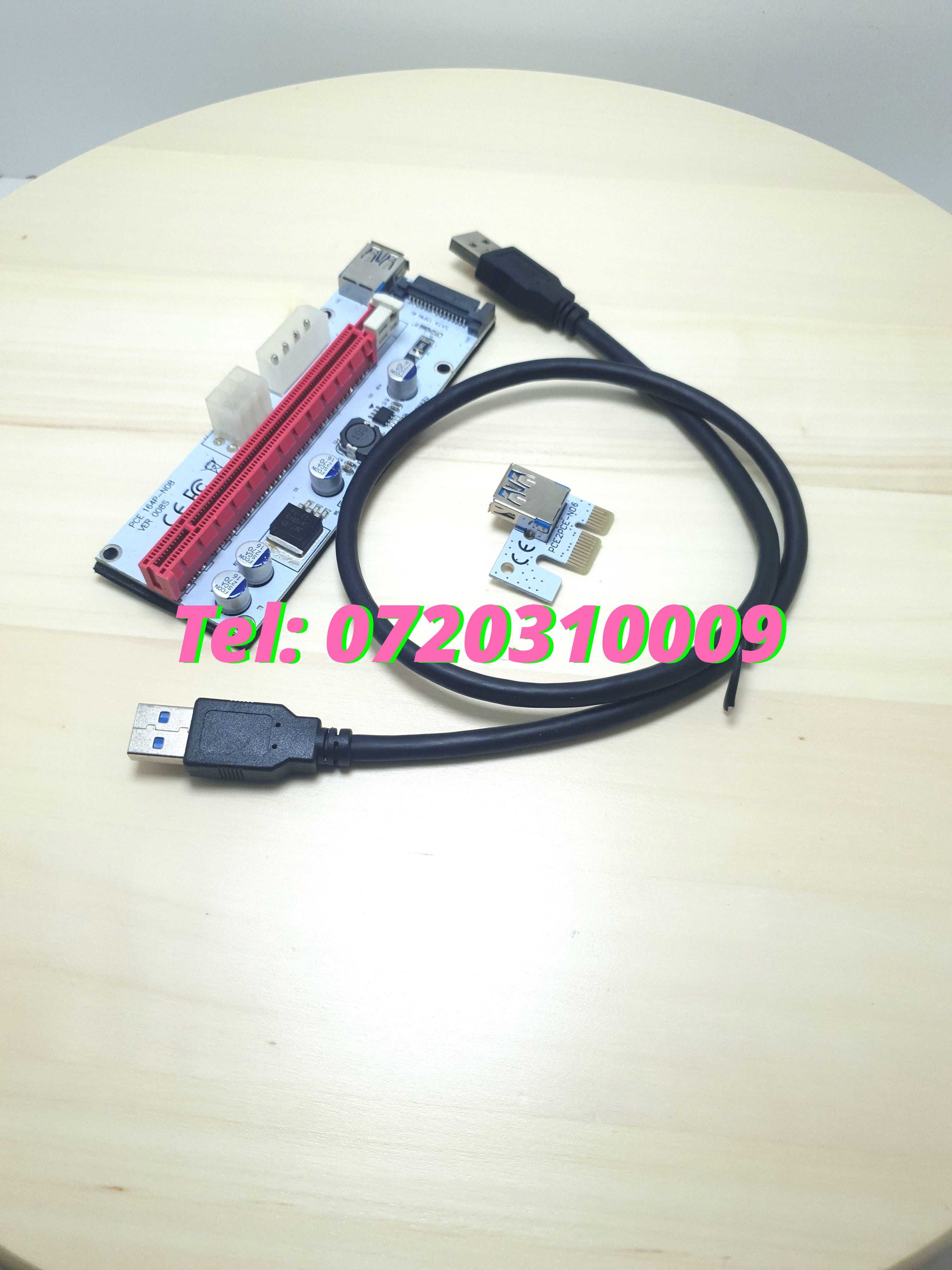 Riser Pcie  1x To 16x Ver 008s Alimentare Prin 4 6 Pini Sau Sat