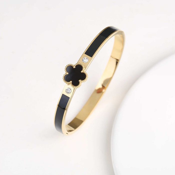 Луксозна дамска гривна с детелина и кристали Van Cleef, различни цвето