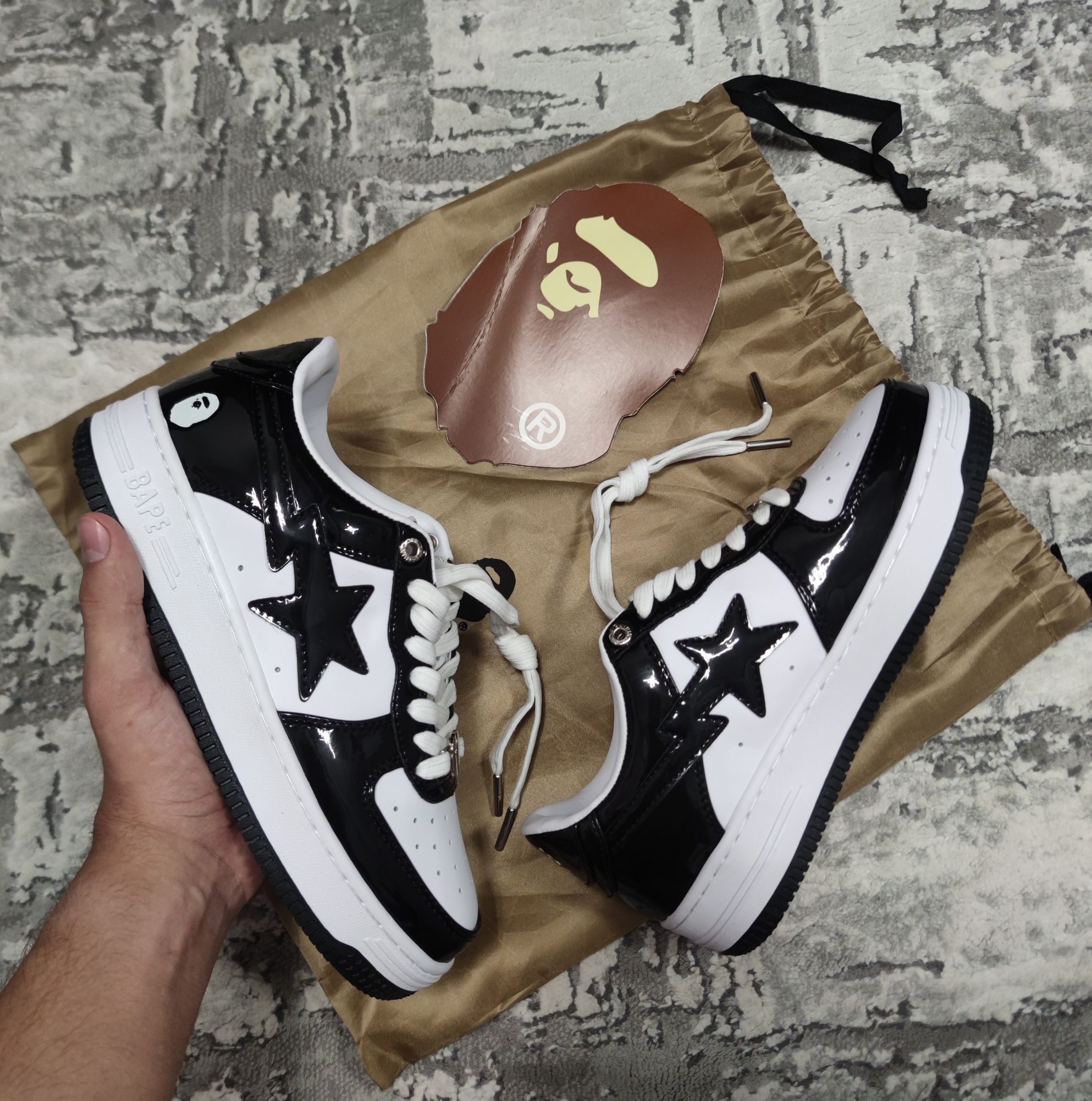 Bape Sta Low, Black/White, 39 EUR