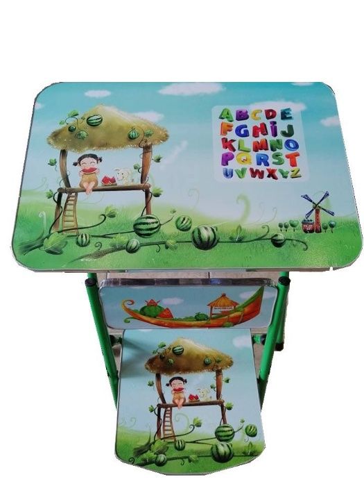 Най-новите модели сгъваеми детски комплекти маса + стола с картинки