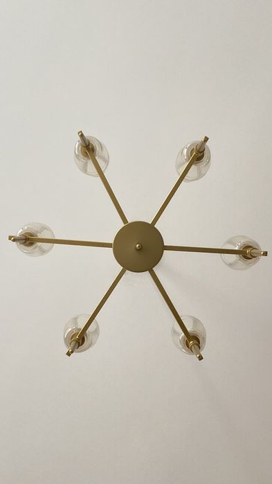 Vand lustra/candelabru Lita Maytoni, auriu mat, sticla chihlimbar, bec