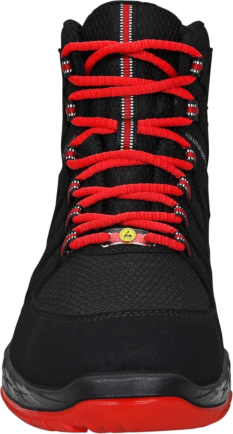 Работни, сейфти обувки ELTEN MADDOX Black-Red Mid S3
