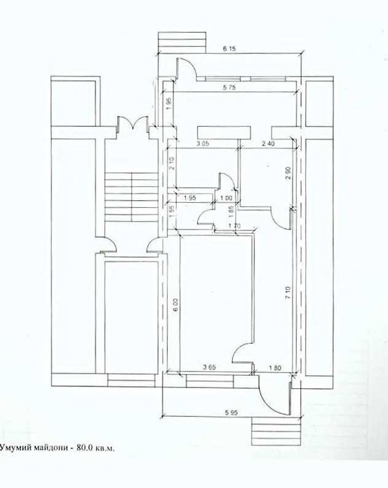 Yu  Продаётся коммерческое помещение 80м2 1этаж массив Ялангач