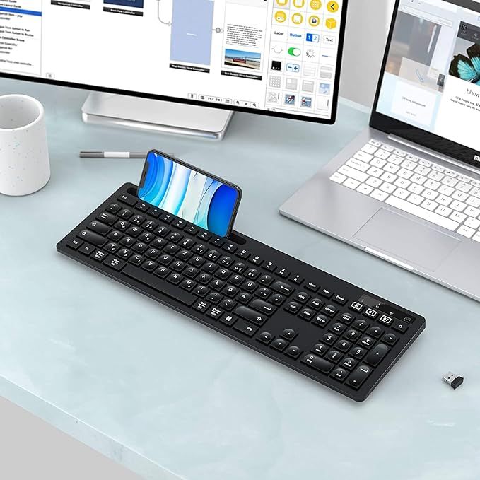 Tastatura bluetooth, 2.4G, baterii, suport telefon, QWERTZ, Negociabil