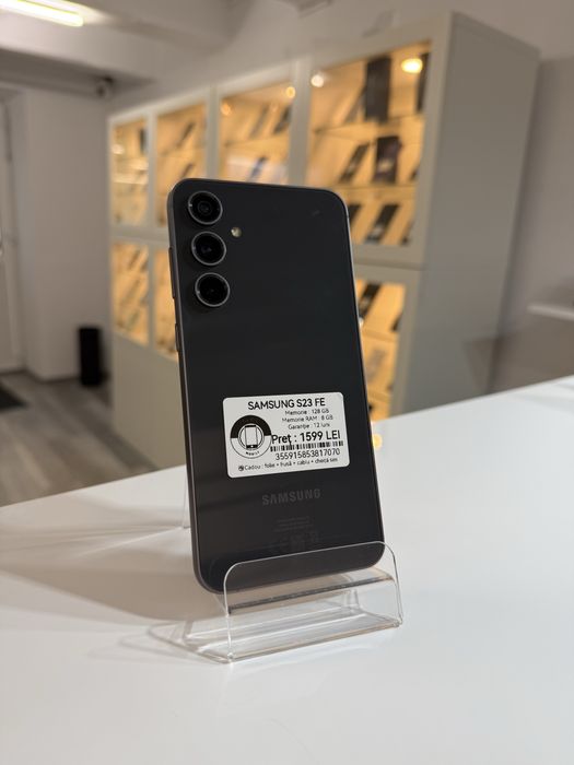 Samsung S23 FE 5G black 128 gb / 8 gb ! Garantie 12 luni + cadou