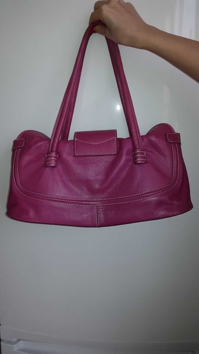 Маркова чанта от кожа Minelli с подарък втора чанта на ТОП цена