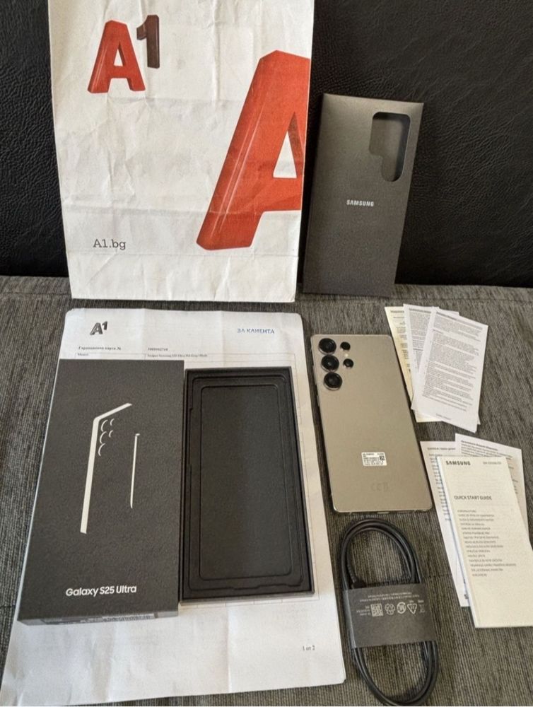 КАТО НОВ 512GB Samsung S25 Ultra A1 Гаранция 2027г. Gray / Сив
