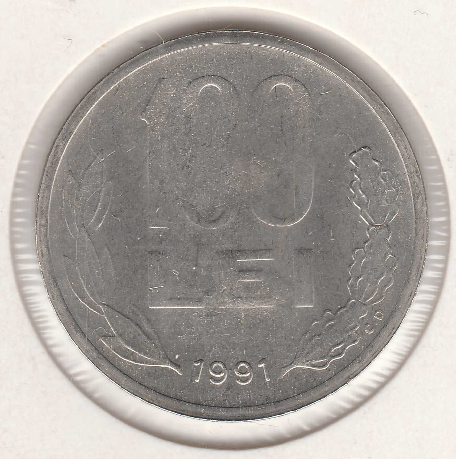 Moneda 100 lei 1991- aUNC-UNC varianta cea mai rara