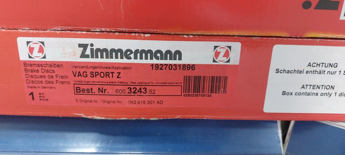 Комплект Спирачни дискове и надкладки Zimmermann Sport Z