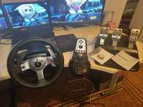 С ГАРАНЦИЯ! Logitech G25 force Feedback волан с педали и скоростен ло
