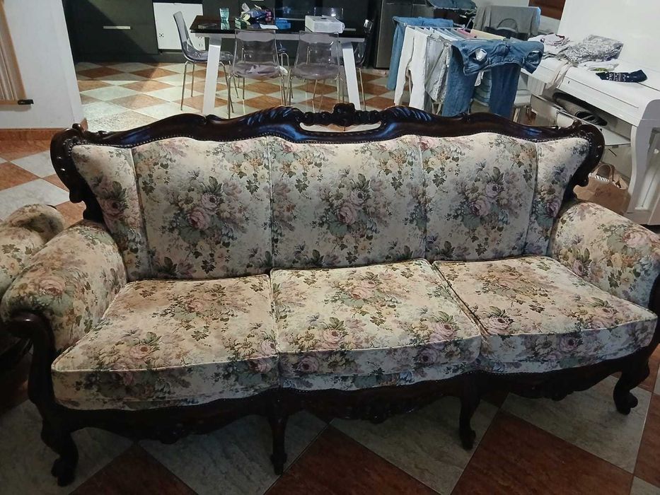 Canapea Inflorata cu 2 Fotolii