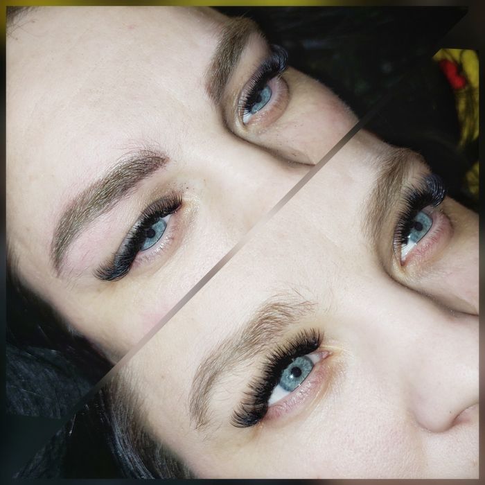 Растушевка бровей.