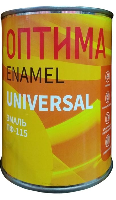 Оптима эмаль глянцевая Universal ПФ-115 0.9 кг, тон вишневый