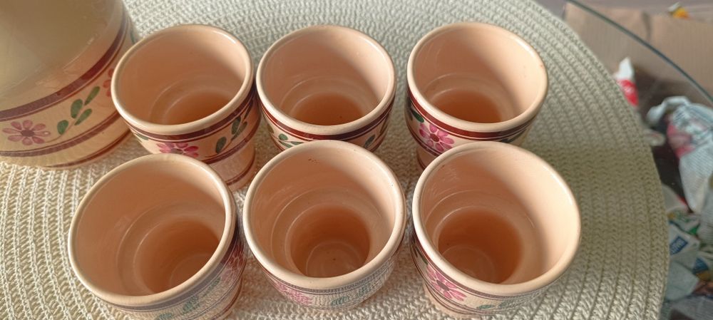 Глинен сервиз - 6 чаши + гарафа