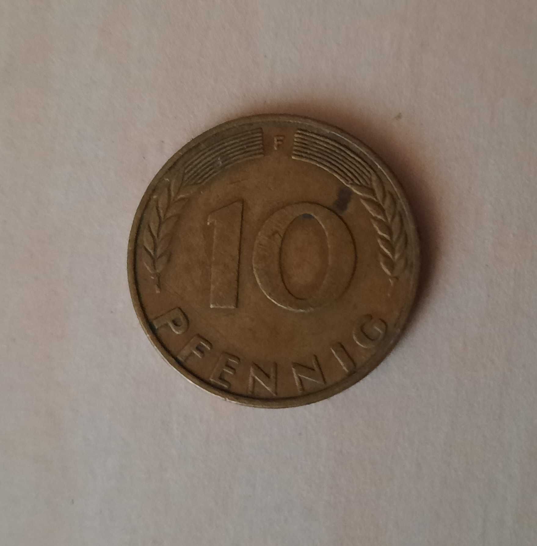 Moneda 10 Pfennig 1950
