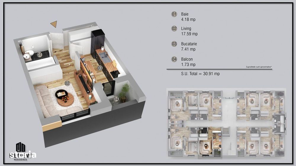 Garsoniera in zona Militari Residence finalizare aprilie 2026
