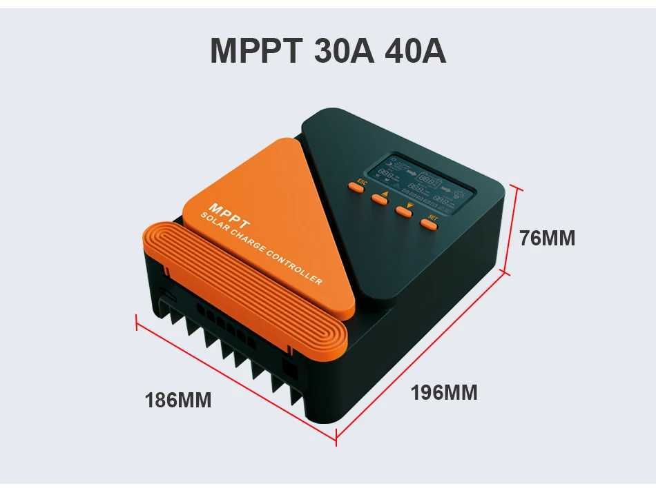 40a MPPT соларно зарядно - соларен контролер 12/24 v