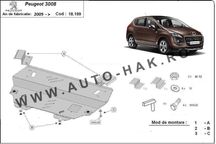 Scut motor metalic Peugeot 3008 din 2009 - 2016, otel 2mm