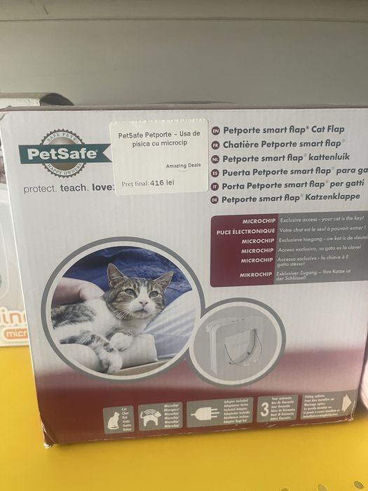 Ușă pentru pisici cu microcip