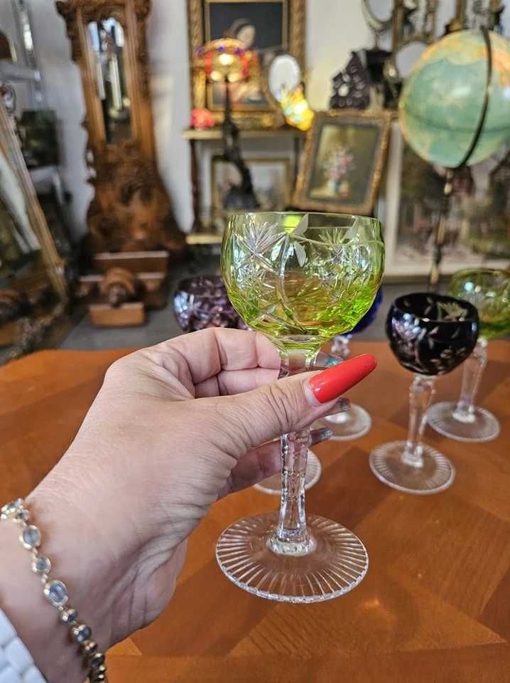Set de 6 pahare vintage din cristal