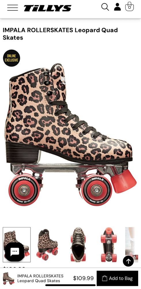 IMPALA ROLLERSKATES Leopard Quad Skates Ролкови Кънки