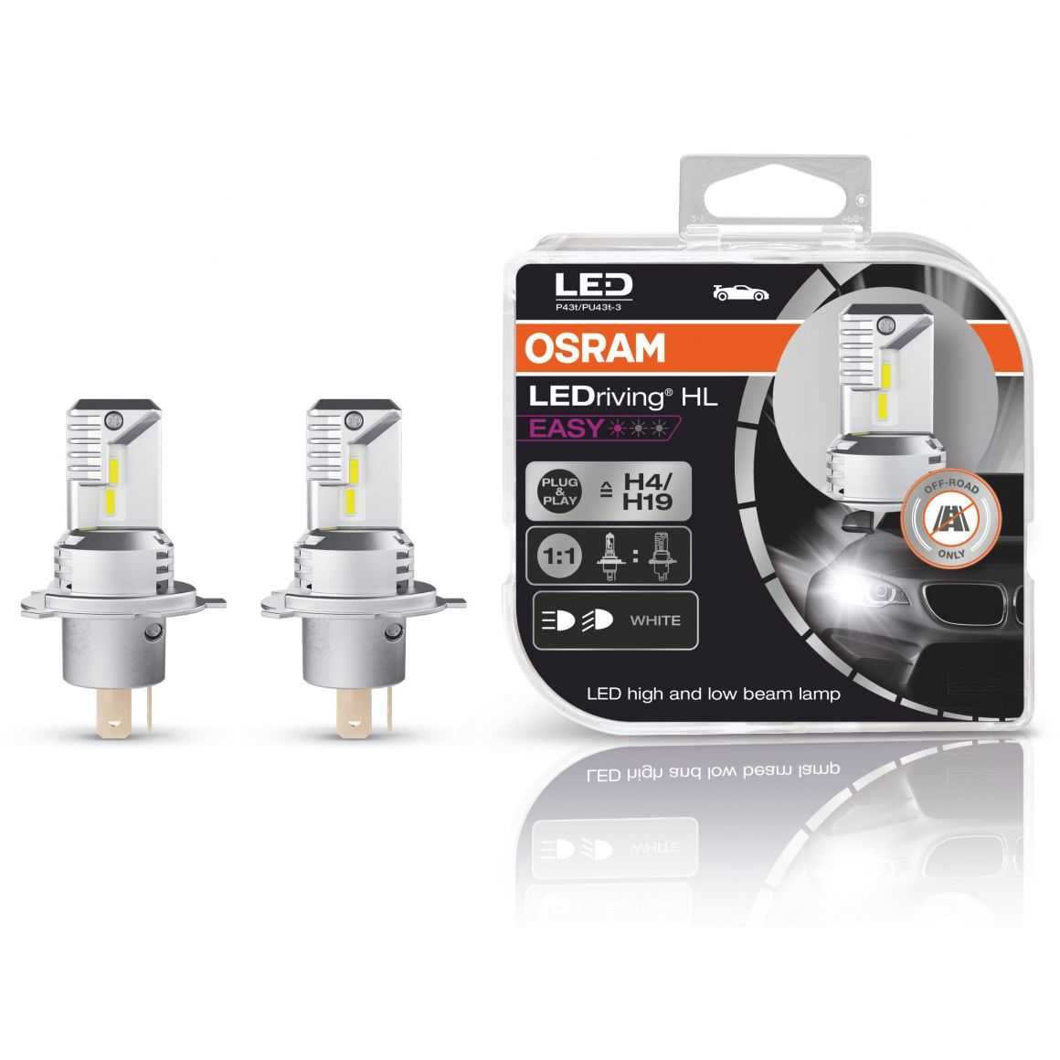 LED крушки за автомобил Osram LEDriving HL EASY, H4 / H19 с вентилатор