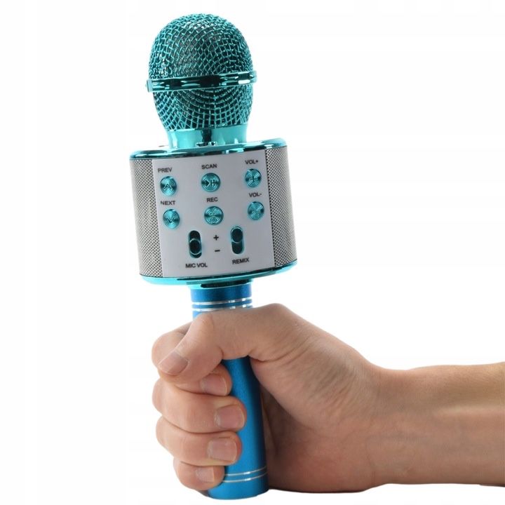 Микрофон детски, Bluetooth, USB, Син