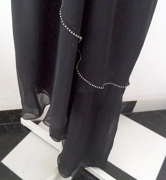 Rochie de seară, neagră din triplu voal