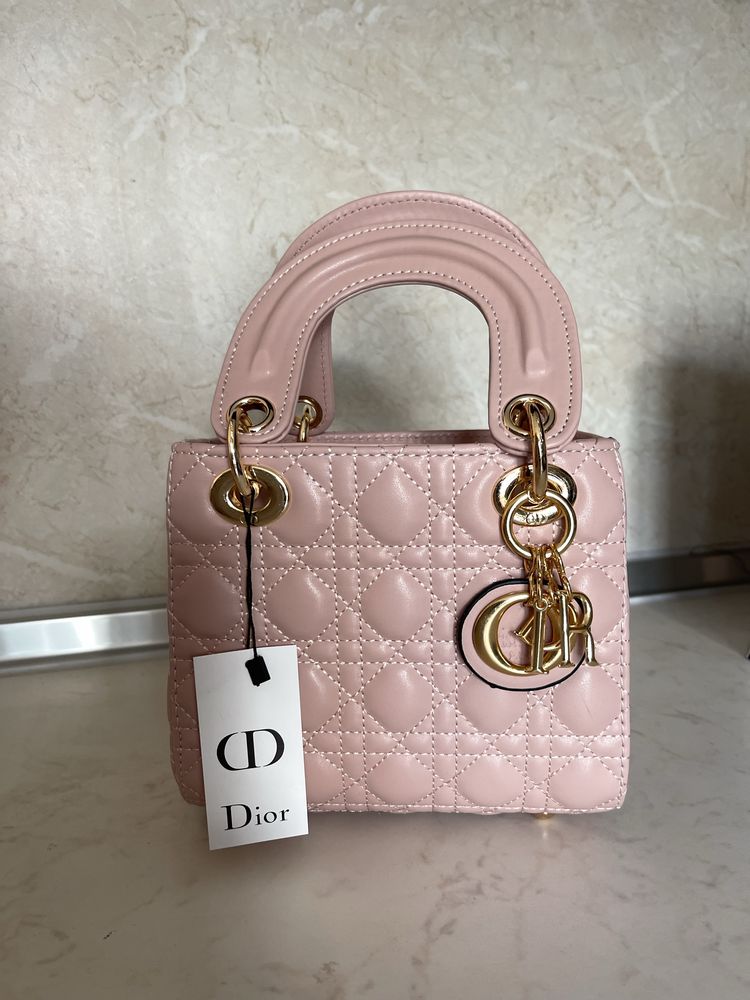 Чанта Lady Dior mini пудра