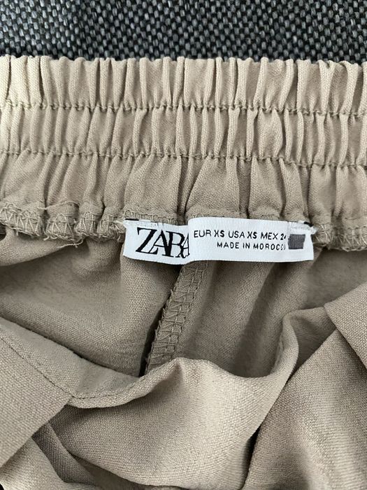 Pantaloni largi Zara marinea xxs culoare nude/bej