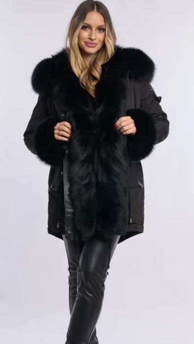 Parka cu blana naturala de vulpe marime M