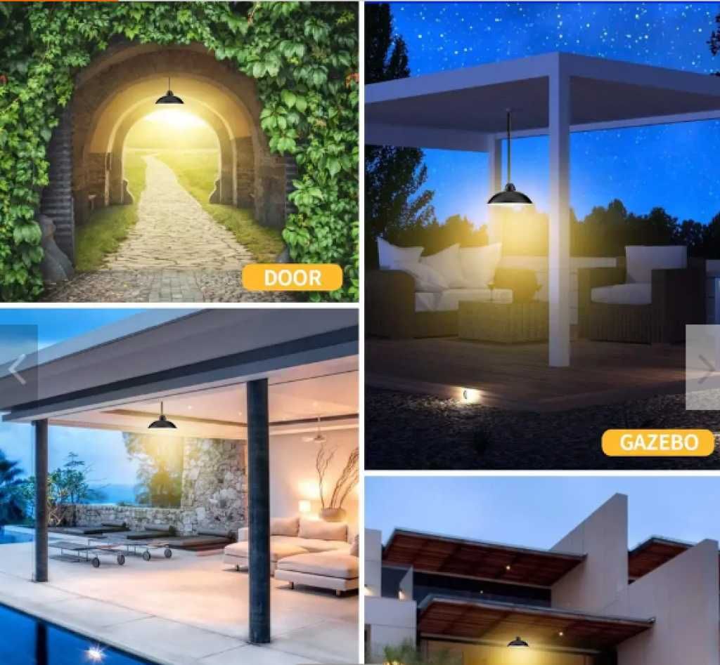 Соларна външна лампа с LED, широк соларен панел
