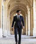 Sacou blazer de lux 48 M slim Lanificio Cerruti lana super 130's navy