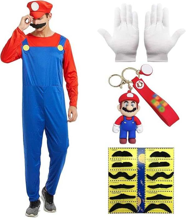 Костюм на Super Mario, за възрастни, 4 части, комплект