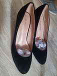 Pantofi negrii catifea