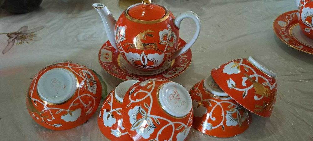 Чайный сервис (Олень) новый СССР маленькие пиялушки