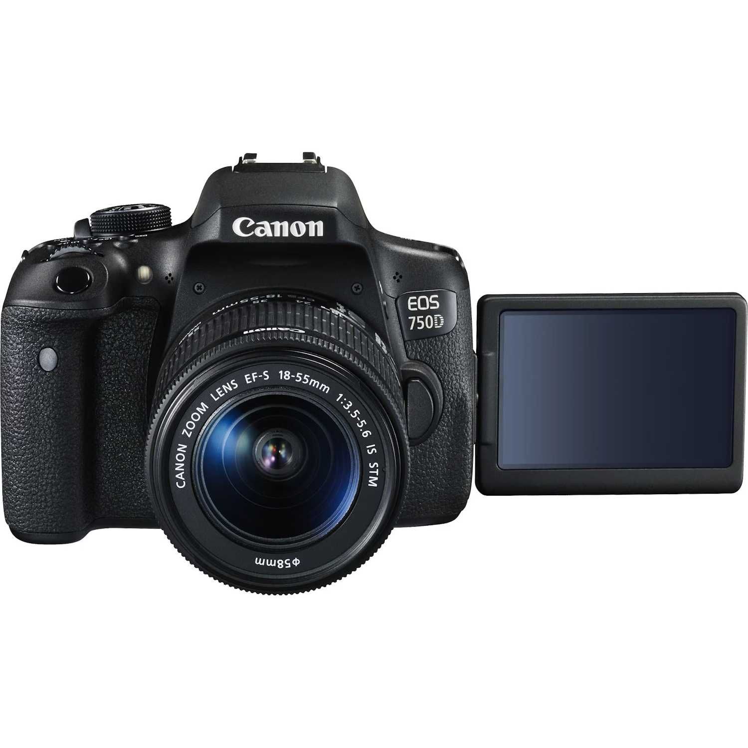 CANON EOS 750D cu obiectiv 18-55 mm + geanta telecomanda trepied cort