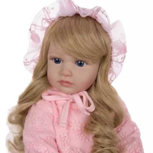 *Papusa blonda Reborn Baby Girl Doll cu ochi albastri_60 cm_silicon
