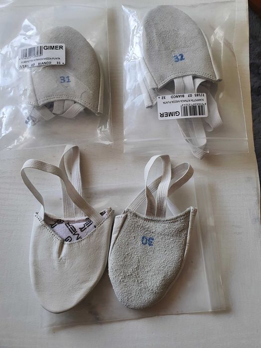 Varfuri poante de gimnastica ritmica culoare alba