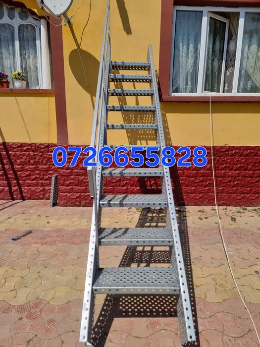 Vând scarii metalice zincate exterioare și pentru incendii , platforme